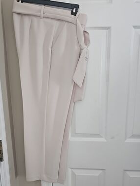 Rachel Zoe Light Cream Stretch Tie-Waist Trousers